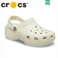 【ALLGOOD】croc WOMEN'S CLASSIC PLATFORM CLOG bone color Beach Shoes Soft As Clouds 4.1cm Heightened Thick-Soled Slippers#206750. 