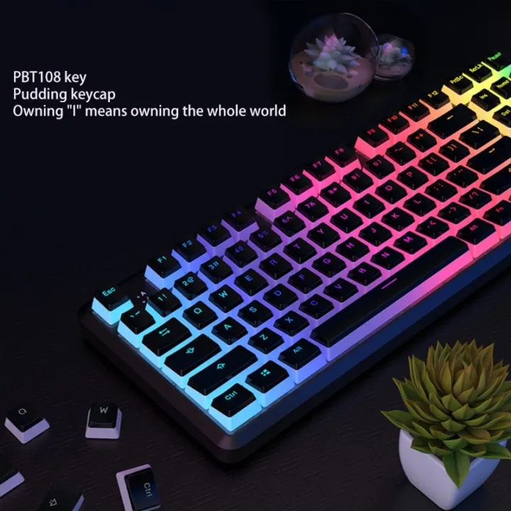 Game%20Translucent%20Keycap%20for%20Mechanical%20Keycap%20Pink%20Double%20Shot%20Black%20Set%20Pudding%20Keycaps%20-%20Image%203