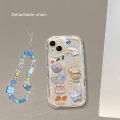 3D Rabbit Phone Chain Lanyard Clear Soft Case For Xiaomi Redmi Note 12 4G 11 10 Pro 11S 12S 9 Redmi 13C 12C 9C 9A 9 10 A1 A2 Plus Cartoon Phone Casing Shockproof TPU Silicone Cover. 