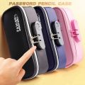 【HOT】 Portable Password Lock Pencil Case Boy Canvas Pencil Bag Large Capacity Pencil Cases Student Stationery Bag Kids Pen Case Gifts. 
