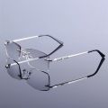 Oversized Myopia Glasses Men Gradient Gray Lens Rimless Frame Anti Blue Light Computer Eyeglasses For New Business Male Eyewear. 