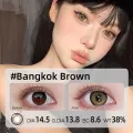 Power (0 ) Contact lenses large eyes natural brown soft lenses annual use 14.5mm. 