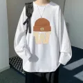 Long Sleeve round Neck T Men's T-shirt Spring and Autumn Fashion Brand oversize T-shirt American Boys Hoodie Autumn and Winter. 