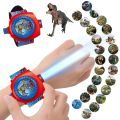 Cartoon 20 Pictures Dinosaur Projection Children Watch Baby Toy Boys Girls Kindergarten Gifts Kids Watches Clock Student Prizes. 
