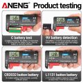 ANENG BT-168 PRO Digital Lithium Battery Capacity Tester Checkered load analyzer Display Check AAA AA Button Cell Universal test. 