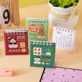 Cute Mini 2026 Desk Calendar Coil Binding Flip Desktop Calendar Cartoon Daily Planner Office School Supplies. 