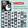 Baby Visual Stimulation Card Toy Black White Flash Cards High Contrast Visual Stimulation Learning Toys for Children. 