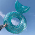 Swimming Transparent Fishtail Ring Mermaid Inflatable 1pc Swim Back Against Adult Ring. 