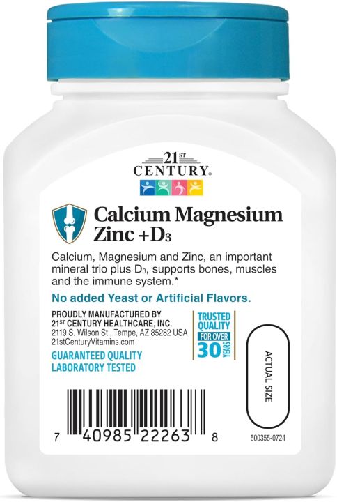 21st%20Century,%20Calcium%20Magnesium%20Zinc%20+%20D3,%2090%20Tablets%20-%20Image%203