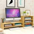 Heightened Double-Layer Height-Increasing Desktop Storage Rack Office Bookshelf Neck Protection Elevated Rack Desktop Display. 