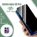 2in1 Privacy Tempered Glass For Infinix Note 50 Pro Screen Protector Full Cover Camera Lens For Infinix Note 50Pro+ Lens Film Glass. 