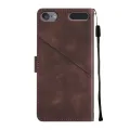 lthmy for iPod Touch 5/6/7th Generation Case Embossed Leather Wallet Flip Stand Cover. 