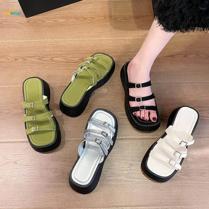Women's%20Platform%20Sandals,%20Slip%20on%20Flat%20Sandal,%20Slip%20on%20Slippers%20Lightweight%20Open%20Toe%20Slide%20Sandals%20Adjustable%20Buckle%20for%20Pool,%20Traveling,%20Street%20,%2038%20-%20Image%207