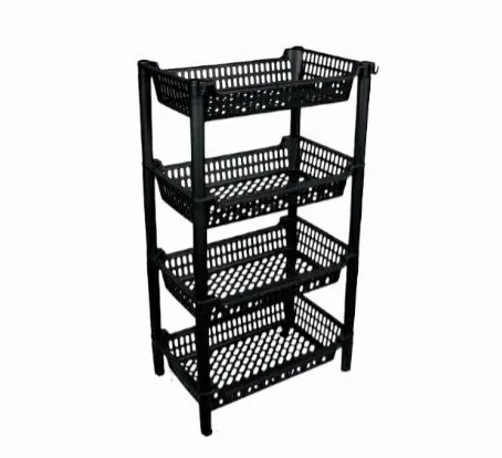 Plastic Vegetable Fruit Rack - 4 Layer Multipurpose Stand Rack