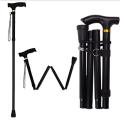Four- section Adjustable Folding Cane aluminium Mountaineering Pole Old Man Stick Cane. 