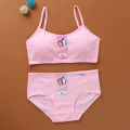 Teens Girls Sports Bra Puberty Gym Underwear Wireless Teenager Briefs Cotton Young Girls Training Bra Panties Set. 