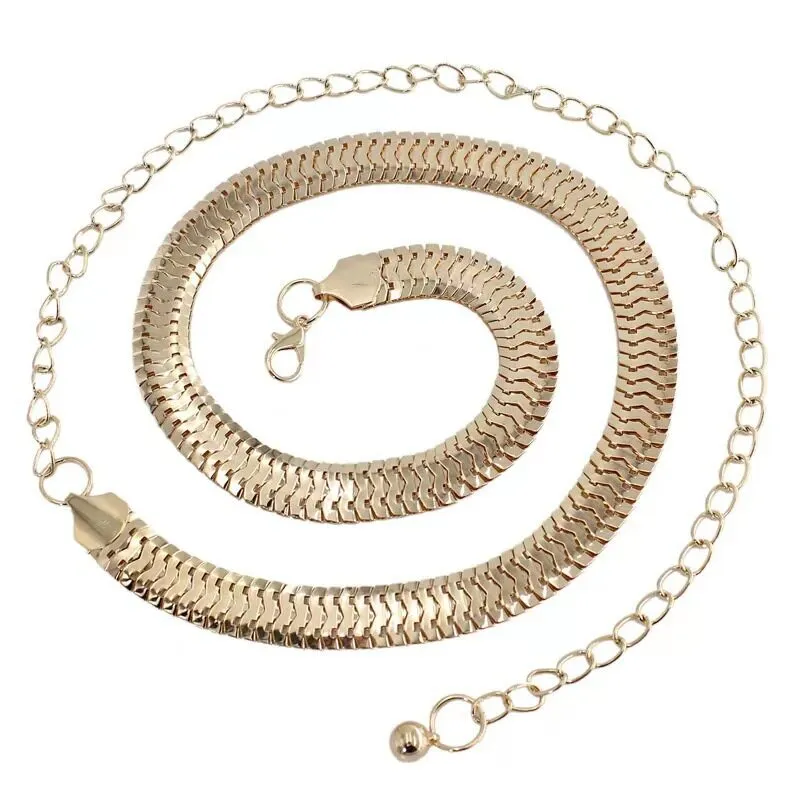 Fashion Women Belt Simple Chain Lady High Waist Gold Belts
