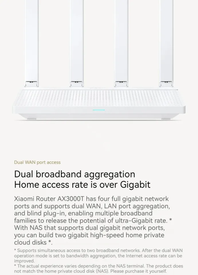Xiaomi Router AX3000T 5G Mesh Technology WiFi Efficient