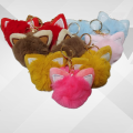 Fluffy Keychain Octopus Shape  and cat Ear key tag Fur Ball Key Chain Rings fur ball keytag. 