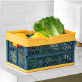 Nordic wind contrast folding portable storage basket outdoor picnic portable storage basket home car storage basket. 