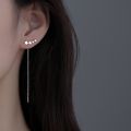 Gold and Silver INS Trendy Cute Star  Long Earrings Tassel Chain Earrings  Korean Fashion Jewelry Party Presents for Women. 