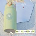 IKUNM 【Ships Within 24 Hours】350/500ML Mini Insulation Cup Cartoon Flower Thermos Bottle With Straw Double 304 Stainless Steel Vacuum Thermos Cup Portable Hot Water Bottle Keep Cold And Hot 24 Hours Thermos Bottle. 