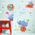 【BestGO】Vacclo Cartoon Baby Elephant Wall Stickers for Kids Room Creative Watercolor Graffiti for Kindergarten Children's Room Stickers. 