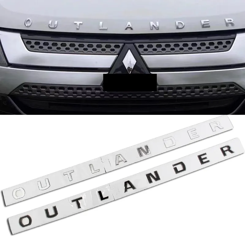 thumbnail image 2 of Car Emblem Decals For Mitsubishi Outlander – Rear Trunk Badge Logo Sticker, Silver Chrome Replacement Decoration 2 of 12