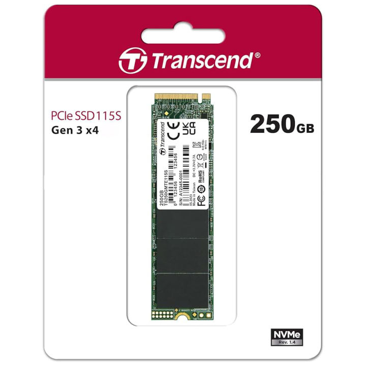 Transcend 115S 250GB M.2 (M-Key) PCIe SSD Drive