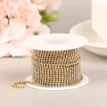1Roll 10M 2.0mm Glitter Crystal Rhinestone Chain Sew-On Glue-On For Clothes DIY Garment Accessories Trim Cup Chain. 