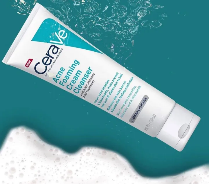 CERAVE%20Acne%20Foaming%20Cream%20Cleanser%20with%204%25%20Benzoyl%20Peroxide%20Acne%20Treatment%20-%20150ml%20-%20Image%203