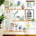 Flowers and Plants Pastoral Wallpaper Fresh Potted Living Room Bedroom Wall Glass Stickers Sunlight Mall. 