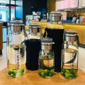 Handle, Outdoor Sports Large Capacity Glass 750ml/1000ml Cup with Lid, Leakproof Glass Water Bottle Clear with Water Cup. 