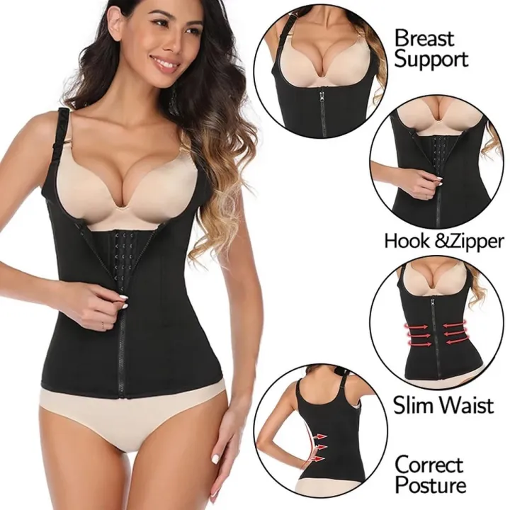 Adjustable Hook Waist Slimming Belt Corset Zipper Sauna Belt Cellulite Cincher Body Shaper Belly Tummy Abdomen Control Burn Fat