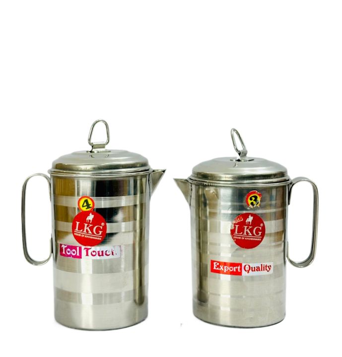 LKG  Silver Stainless Steel Jug 850ML/1000ML For Indian Silver