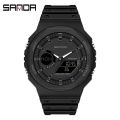 SANDA 6016 New Sports Watch Chronograph Running Second Luminous LED Display Quartz Watches Mens Waterproof Relogio Masculino. 