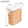 Kitchen Organization Transparent Sealed Grain Storage Container with Filter Double-open Lid for Home 1.2l/1.8l Food Storage Box. 