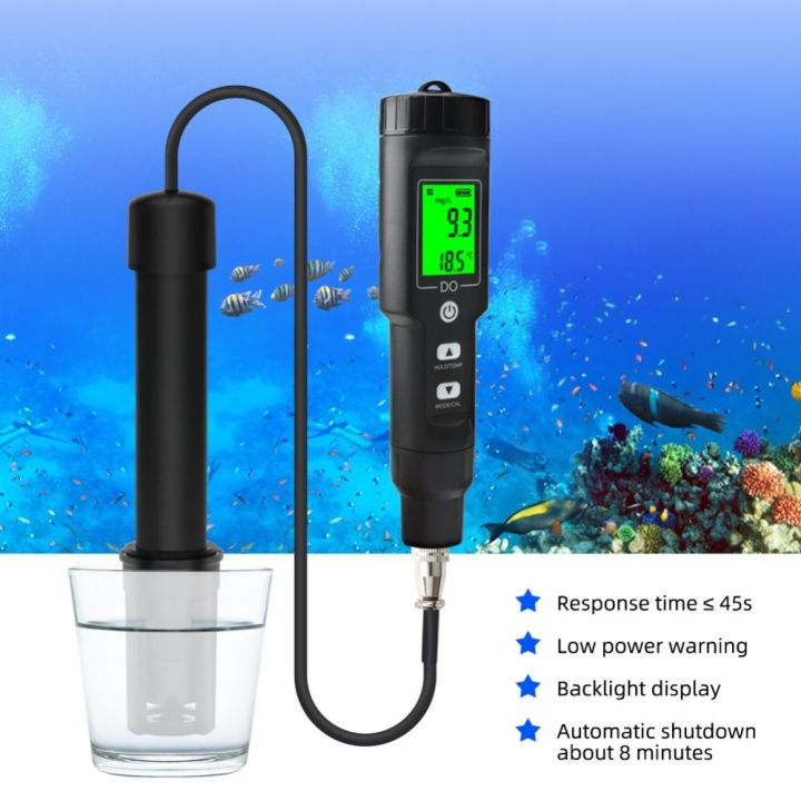 Extensive Use 0-40mg/L Dissolved Oxygen Meter Digital Oxygen Concentration Tester Plastic Sensitive probe Water Quality Analyzer laboratory