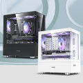 PADO mini Pc Case Sea view Room M-ATX Desktop Computer Main Chassis Without A-pillar Double-Sided Tempered Glass Gabinete Gamer. 