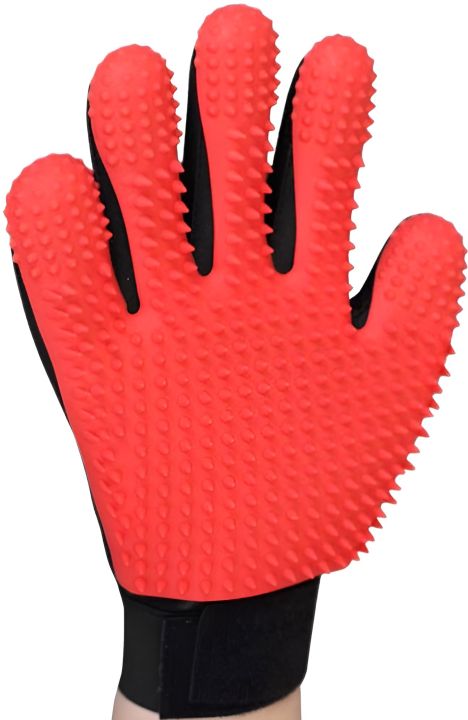 Pet Grooming Glove - Gentle Deshedding Brush Glove - Efficient Pet Hair Remover Mitt - Enhanced Five Finger Design