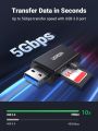 UGREEN SD Card Reader - Portable USB 3.0 Dual Slot Flash Memory Card Adapter Hub for SDXC, SDHC, MMC, RS-MMC, TF, Micro SDXC, Micro SDHC UHS-I for Mac, Windows, Linux, Chrome PC, Laptop. 