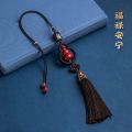 Kangning Fulu Pendant New Rearview Mirror Pendant Raw Ore Pendant Car High-End High-Content Men's and Women's Gourd Car Cinnabar. 