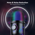 DoomHot USB Microphone PC Condenser Microphone Desktop RGB Lighting Microphone Volume Control Mic Plug and Play Mic Professional Gaming Mic with Mute Button Effect for Streaming Podcast Studio Recording Conference Call. 