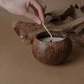 Coconut Shell Candle Holder Candlestick Natural Coconut Bowl Desk Organizer. 