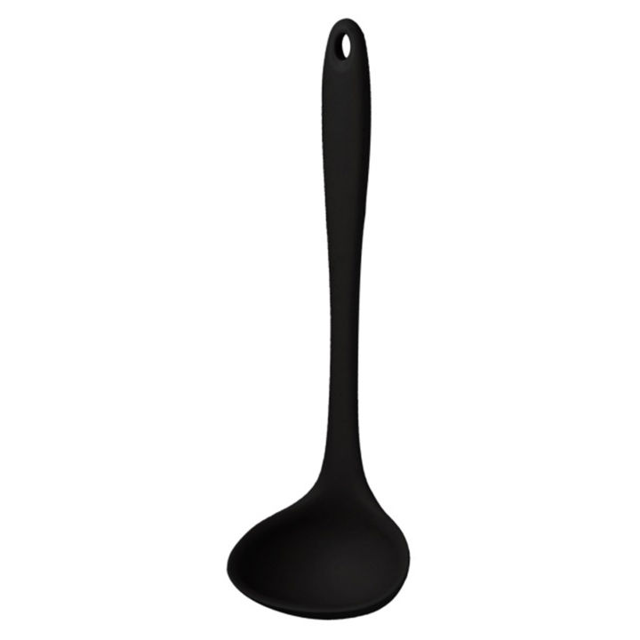 Kitchen Ladle Anti-scald Flexible Silicone Long Handle Soup Scoop Cooking Spoon for Home