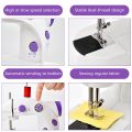 Mini Electric Sewing Machine Kit Portable Travel Household Small  SM-202A Machines LED Light Free Arm Quick Crafting Mending Stitch Stitching 2 Speed Clothes Cloth Beginner Tailors Kids Amateur Starter Tools Set. 
