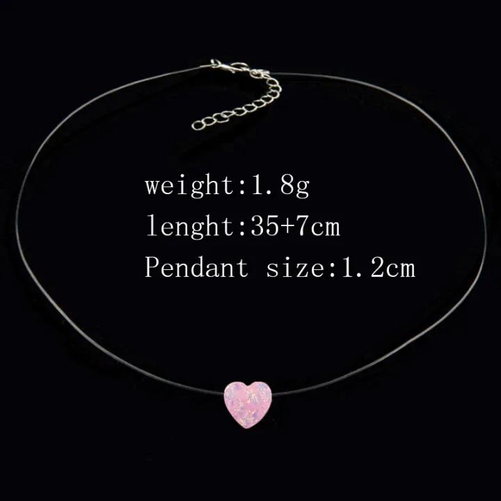 Female%20Transparent%20Fishing%20Line%20Necklace%20Invisible%20Chain%20Small%20Love%20Necklace%20Women%20Resin%20Heart%20Choker%20Necklace%20Collier%20Femme%20-%20Image%202