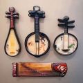 Gift 1/6 1/12 Dollhouse Musical Instruments Wood Multicolor Chinese Classical Instrument Photo Props Courtesan Pattern Miniature Guzheng Pipa. 