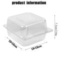 25 Pieces Clear Transparent Hinged Plastic Container Disposable Single Compartment Take Out Togo Boxes For Multi Purpose Usage Boxes 13x13cm. 