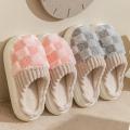 Plaid Cotton slippers Soft Plush Plaid slippers Winter slippers for Home Indoor Couples Winter Men Women. 
